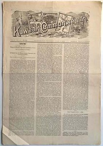 Burnette G Haskell / Kaweah Commonwealth Vol 2 No 20 New Series April 4 1891 1st