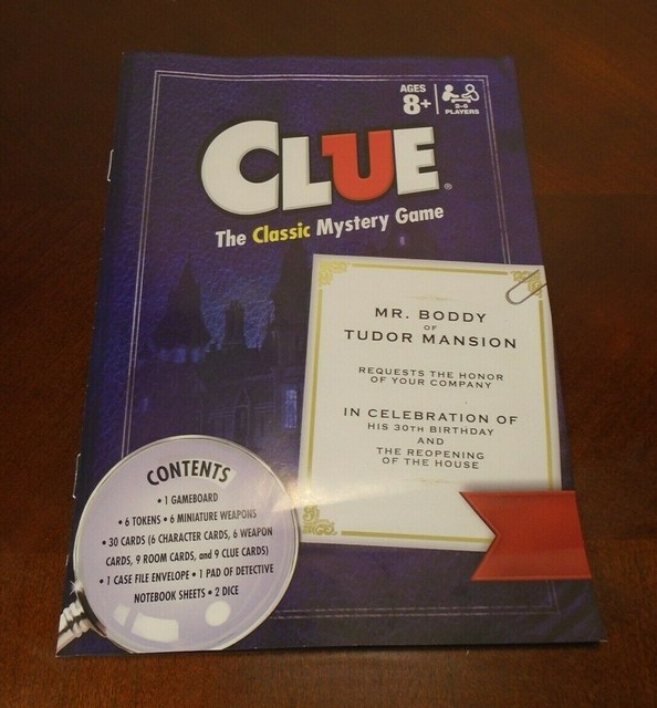 Clue Board Game Replacement Instructions Rule Booklet 2015 Dr. Orchid ...