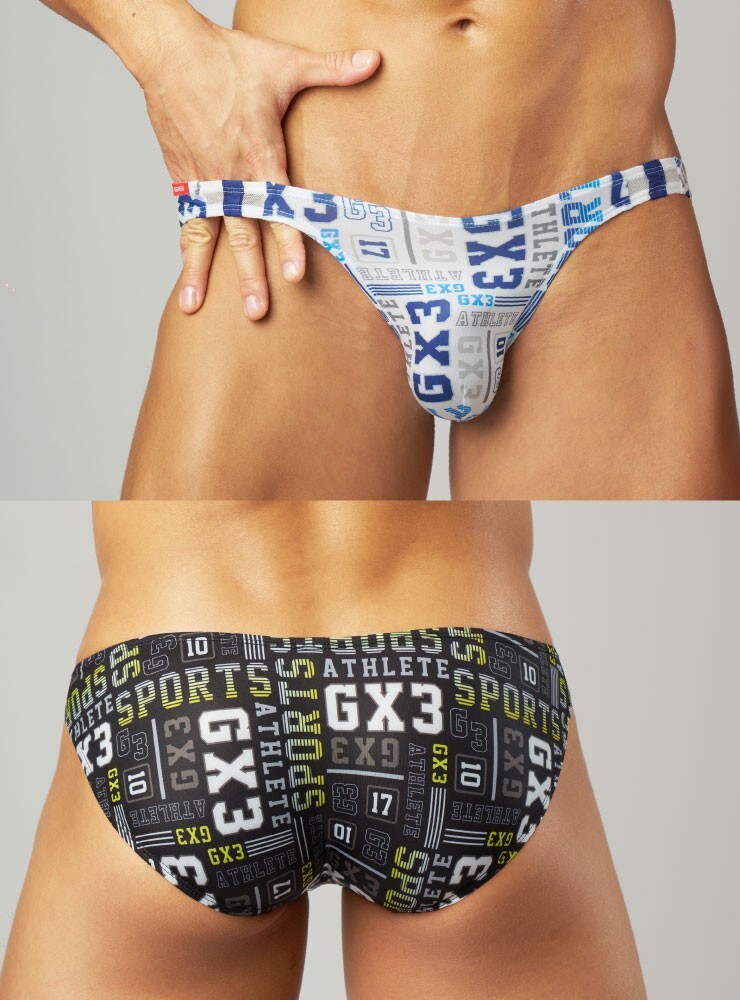 2PACK GX3 GLOSS SPORTS LOGO PRINT V BIKINI BRIEF JAPAN