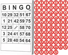 Lewtemi Vintage Bingo Board Game Classic Bingo Cards Bingo Game Wooden Bingo Set