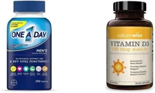 ONE A DAY Men’s Multivitamin Tablet & NatureWise Vitamin D3 5000iu Twin Pack