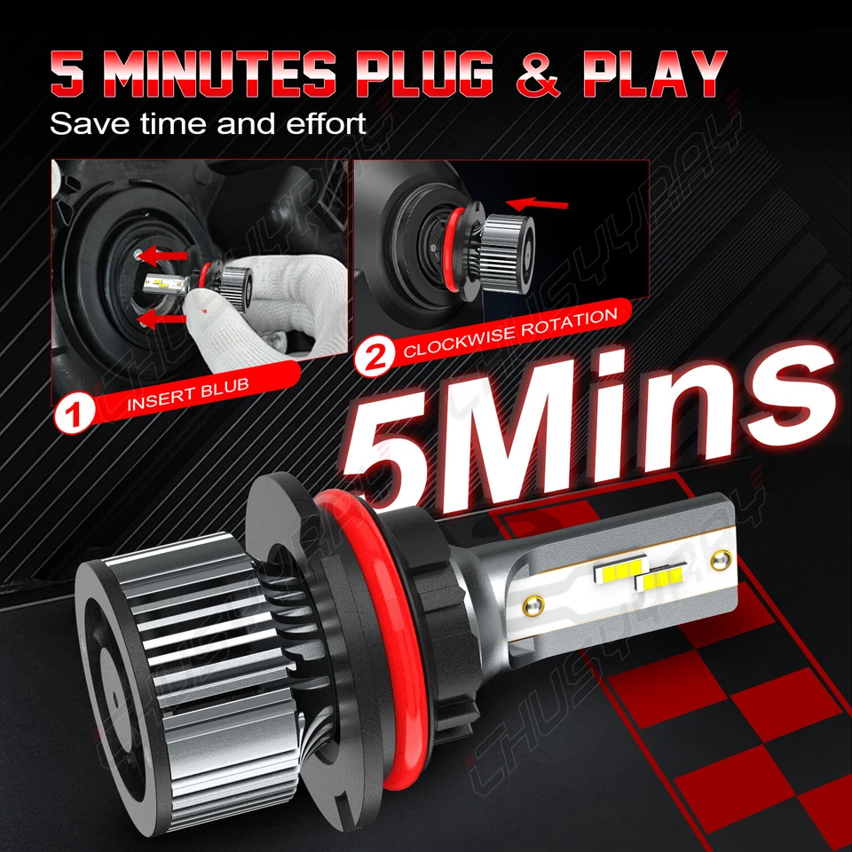 Led Headlight Kit 9007 HB5 6000K White Hi/Low Bulb For NISSAN Frontier 2001-2018 - Image 4 of 4