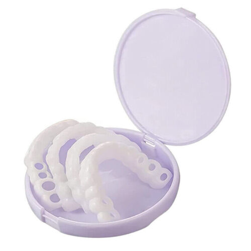 Smile Snap On False Teeth Upper Lower Dental Veneers Dentures Tooth Cover 4X Set - Picture 5 of 8