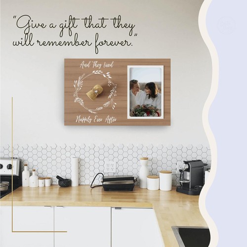 Wooden Photo Picture Frame Wedding Gift For Couple Engagement Bridal Shower Gift - Bild 3 von 7