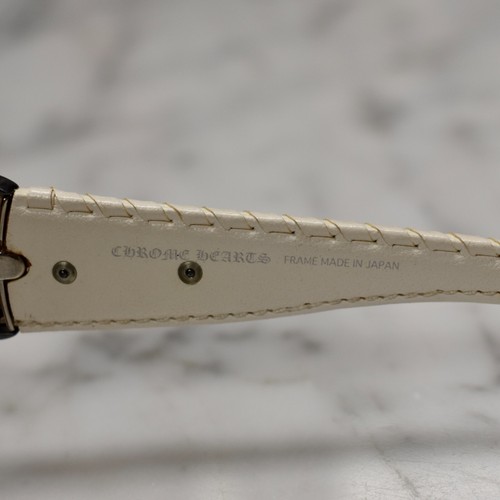 1200 $ CHROME HEARTS Poon II Shield Sonnenbrille goldfarben weißes Leder Y2K AUTHENTISCH - Bild 10 von 15
