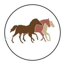 30 HORSES ENVELOPE SEALS LABELS STICKERS PARTY FAVORS 1.5" ROUND