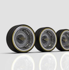 118 24s Set Of Four Deep Dish Wire Wheels On Low-pro Vogues 118 24s Set Of Four Deep Dish Wire Wheels On Low-pro Vogues