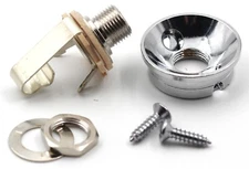 Electrosocket Jack Plate CHROME TELE w/Screws and SWITCHCRAFT Jack