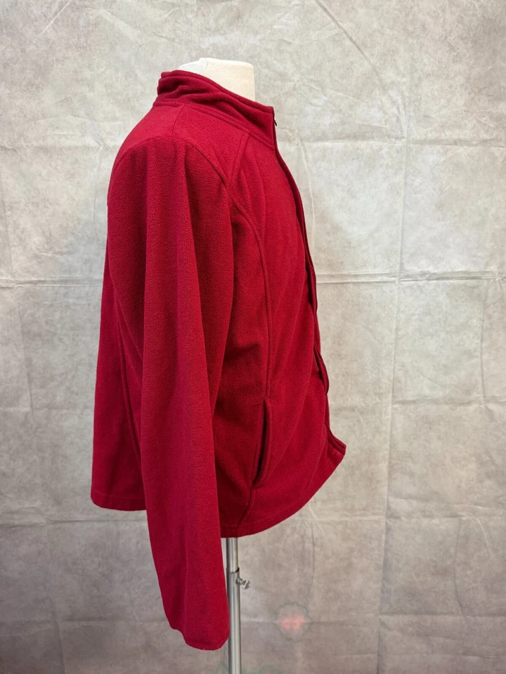 Merona Women's Red Fleece Full Zip Jacket Size XXL - Image 3 of 4