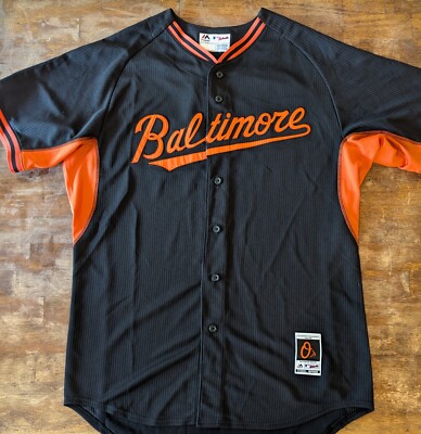 MLB Baltimore Orioles Authentic Cool Base Jersey Shirt Majestic Black 48  NWT