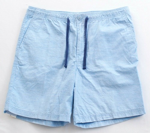 Izod Saltwater Blue & White Stripe Flat Front Cotton Drawstring Shorts Men's NWT