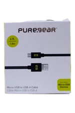 PureGear Micro-USB to USB-A 6 feet Cable - Black