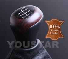 US STOCK Italian Leather Wood Effect 6 Speed Weighted MT Gear Shift Knob for BMW
