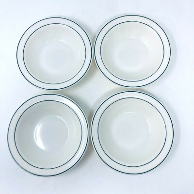 Reception Arcopal France 2 Charcoal Gray Bands Set of 4 Berry Sauce Bowls 4 3/4''