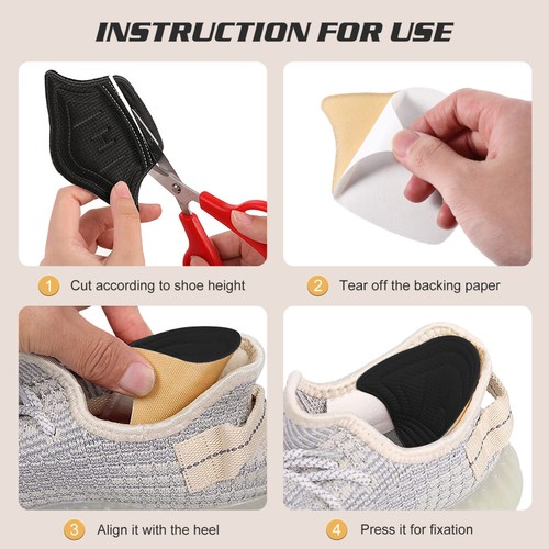 2 pares de inserciones de empuñaduras para talón almohadilla antidesgaste hombre mujer autoadhesiva elevadores para - Imagen 12 de 12