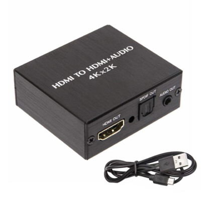 4K x 2K Video Audio Extractor HDMI to 3.5MM Audio Converter Stereo Out Adapter