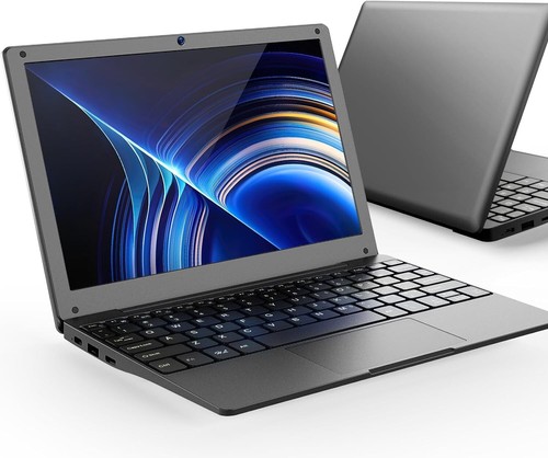 Laptop Computer 10.1'' Quad Core Android 12 Netbook 1.8 GHz USB 2.0 Wifi Schwarz - Afbeelding 2 van 7