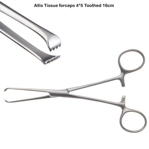 Premium Grade Allis Tissue Forceps Clamps Locking Handle 5X6 Teeth Hemostats