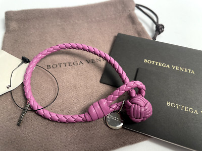 New Bottega Veneta Intrecciato Bracelet  Leather  Purple Size M