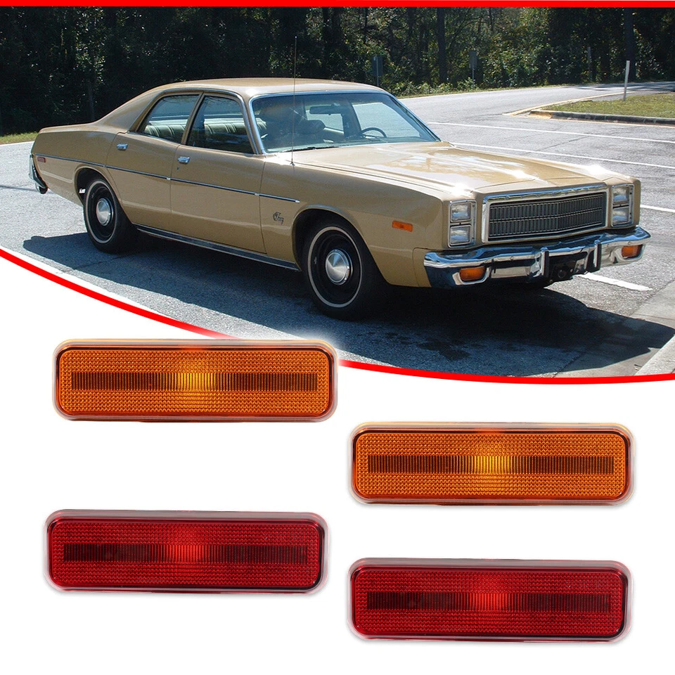 Para 1972 73 74 Cargador Satellite Challenger JUEGO DE LUCES MARCADORAS LATERALES NUEVO Delantero Trasero Foto 2 de 4