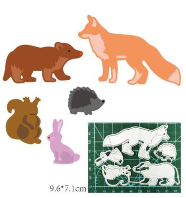 Animal Wolf Bear Squirrel Hedgehog Rabbit Metal Cutting Dies Scrapbooking DIY