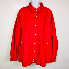 Koret Womens Jacket Sz 3x Red Windbreaker Plus Outdoor Light Snap 2279107
