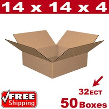 50- 14x14x4 Cardboard Boxes Mailing Packing Shipping 32ECT Box Corrugated Carton