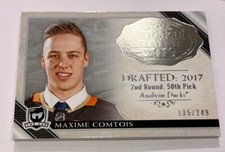 MAXIME COMTOIS 18-19 THE  CUP ROOKIE SP #D /249 17-18 RC 2018-19 ANAHEIM DUCKS 
