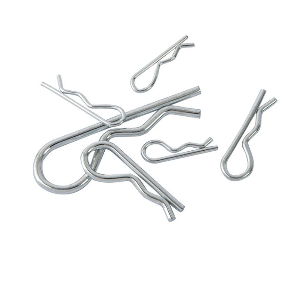 85pcs Galvanized R Type Split Pins Spring Clip Pins with Storage Container