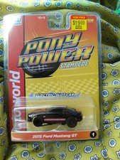 Auto World Electric Slot Car Pony Power 2015 Ford Mustang GT Black Brand New