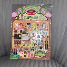 Melissa  Doug Puffy Sticker Play Set w/Fold  Go Play Scenes Chipmunk House NEW