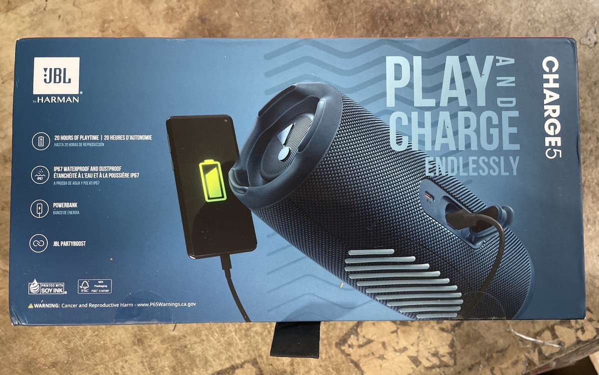 JBL CHARGE 5 Portable IP67 Waterproof Bluetooth Speaker - Blue