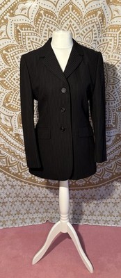 Dinomoda Blazer Schwarz/Nadelstreifen Gr 38 Schurwolle