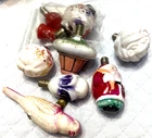 New ListingVintage Figural Christmas C6 Milk Glass Light Bulbs Bird Santa Non-Working