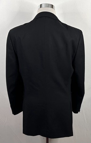 Canali 40R Travel Sport Coat 100% Wool Black Two Button Lined Double Vented - Picture 7 of 9