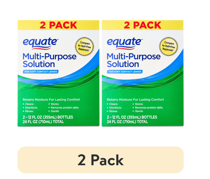 Equate Multi-Purpose Contact Lens Solution, Twin Pack 12 fl oz ( 2 x 2PACK )