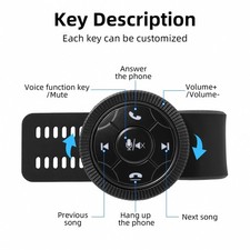 Wireless Steering Wheel Remote Controller with 6 Keys for In-Car Media and Navig