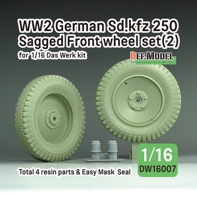 DEF 1/16 Sd.Kfz 250 Half Track Sagged Front Wheel set #2 for Das Werk kit