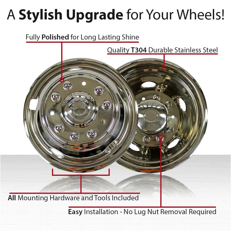 Juego de 4 simuladores de rueda de doble perno de 19,5" para Ford F-450 Super Duty 2005-16 Foto 4 de 4