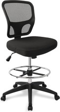 Armless Drafting Chair Tall Office Chair Adjustable Height High Back Ergonomic