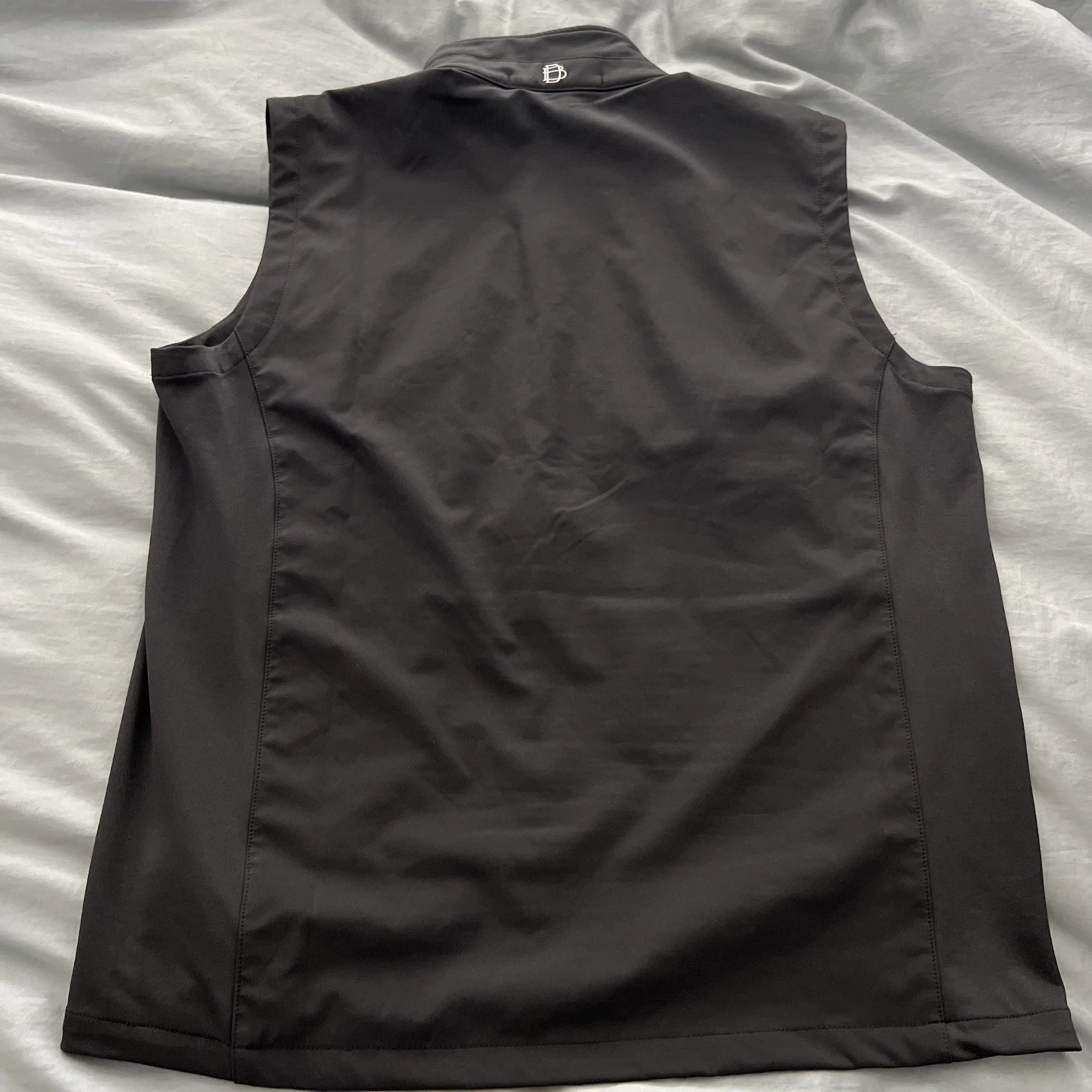 B Draddy Sport Men's Black Softshell Full Zip Vest Zipped Pockets L Golf - product detail image 4