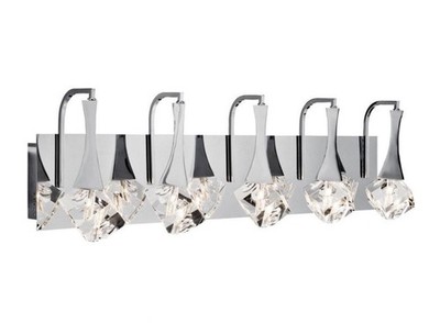 Elan Rockne 5 Light LED Bath Wall Mount, Chrome/Crystal - 83777
