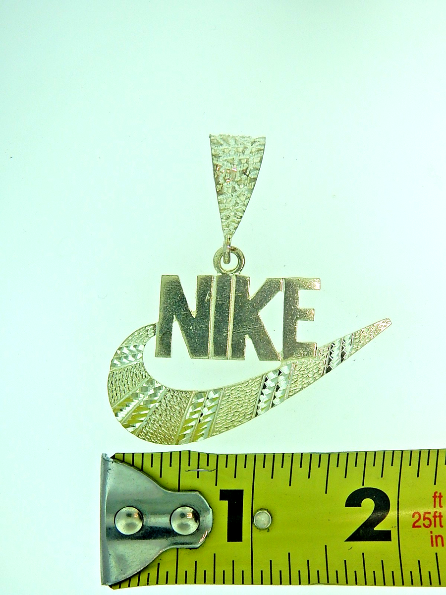 Sterling Silver Nike Swoosh Pendant Vintage 1990's Y2K 9.9 Grams