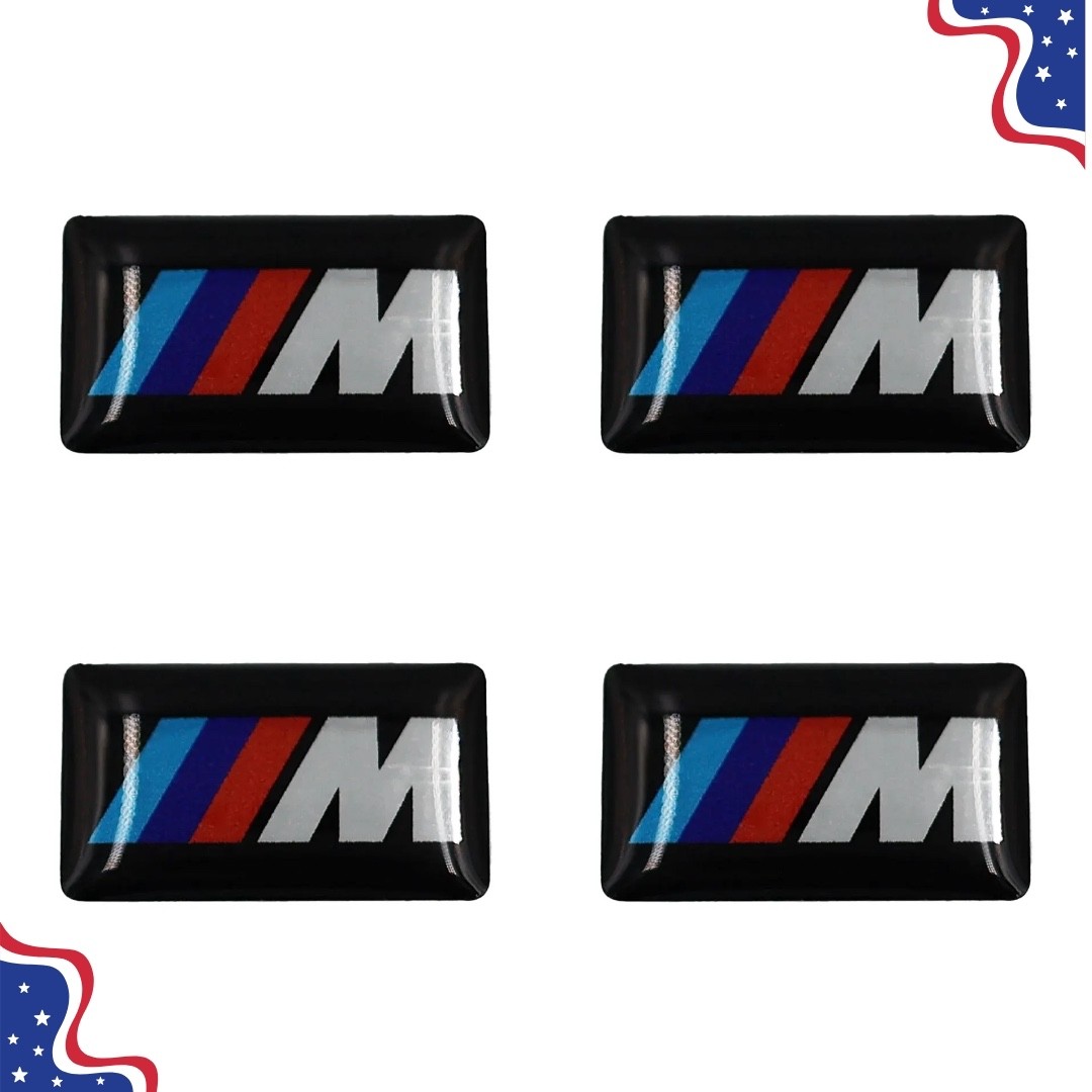 BMW M SPORT WHEEL M BADGE STICKER EMBLEM DECAL 4 PCS