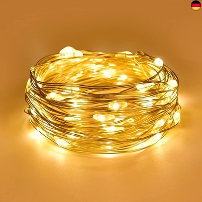 Dalugo Battery Powered Fairy Lights, 2 m, 20 LEDs, Warm White, Indoor Fairy