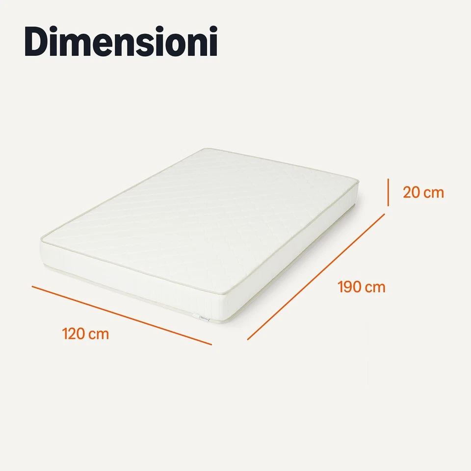- Materasso in Memory Foam, Media Rigidità (H3), Altezza 20Cm, Dimensioni 120 X  - Immagine 2 di 4