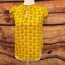 Ann Taylor LOFT Womens Yellow Pink Lightweight Sleeveless Floral Top Sz XXSP