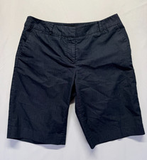 Talbots Perfect Bermuda Shorts Womens 6 Navy Blue 10.5" Inseam Cotton Stretch