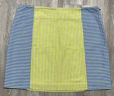Vineyard Vines size 8 straight skirt blue yellow stripe seersucker cotton
