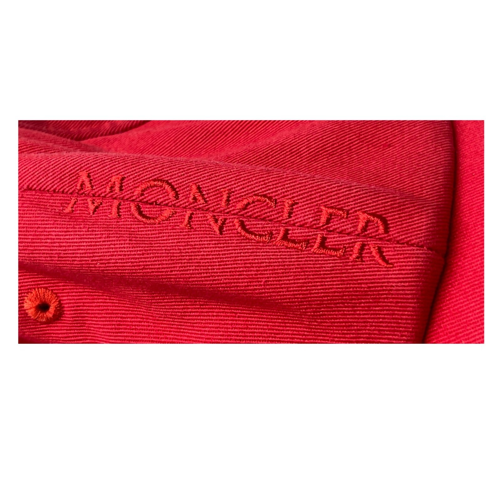 Authentic MONCLER Logo Patch Baseball Cap Hat Red… - image 8
